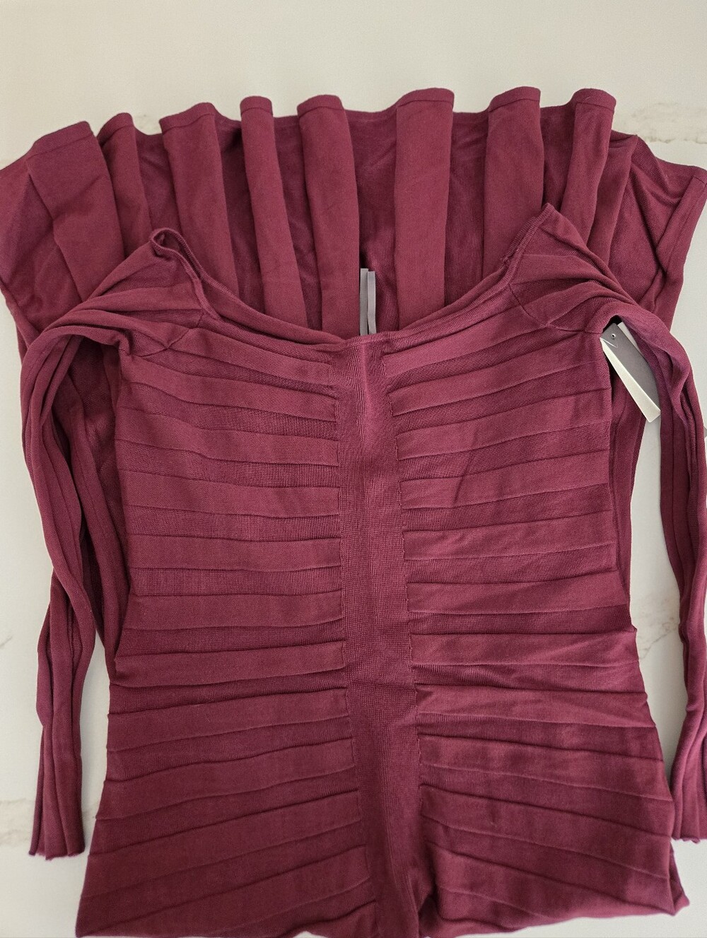 NWT Anthropologie Off-Shoulder Ruched Sweater Dress - Picture 3 of 5